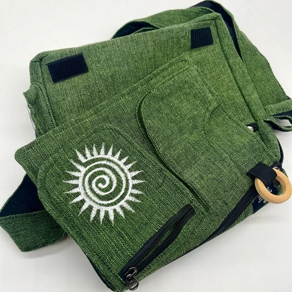 Elegant Green Crossbody Bag with Butterfly Embroidery, Handmade Ethical Bag - Picture 15 of 15